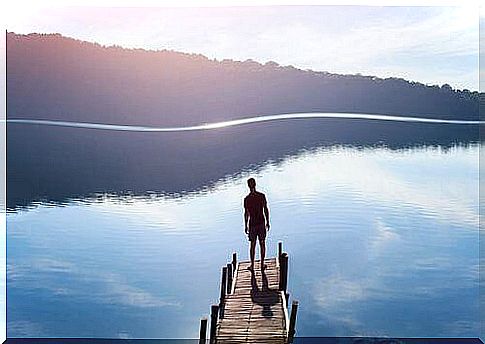 man on the lake