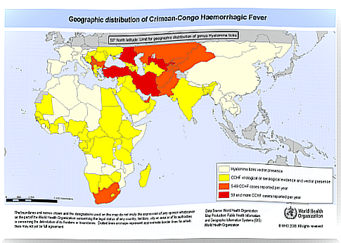 Crimean-Congo hemorrhagic fever map