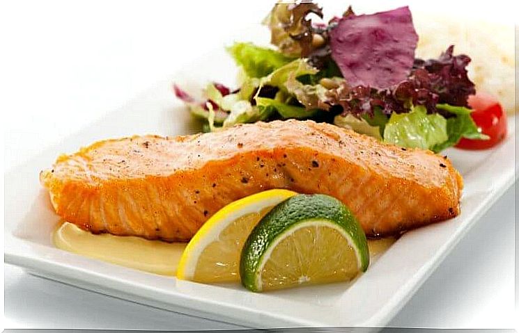 Delicious salmon with lemon sauce