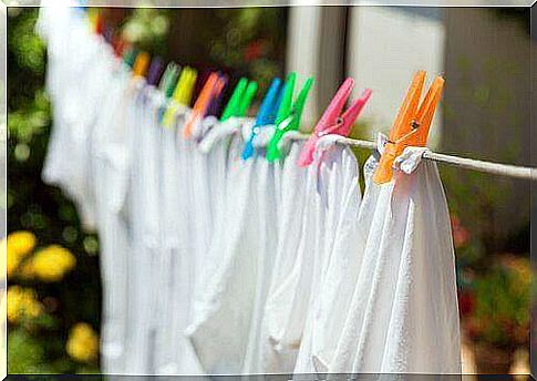 Laundry drying outdoors