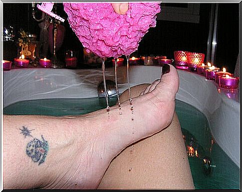 You can use salt in a foot bath.