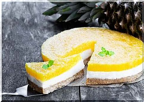 Piña colada cheesecake without oven