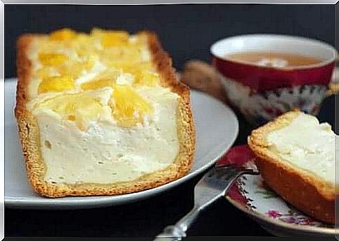 Piña colada cheesecake is crowned with pineapple