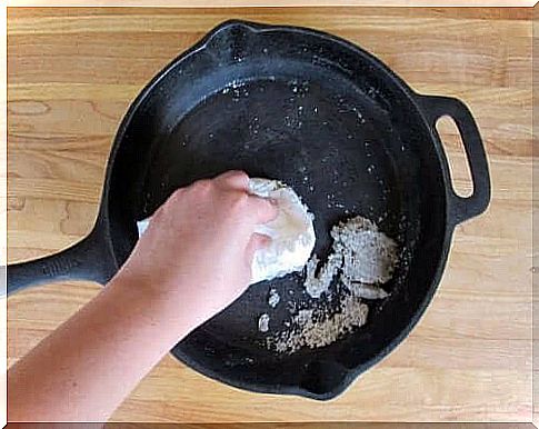 A dishwashing detergent made from potato peelers cleans the pans.