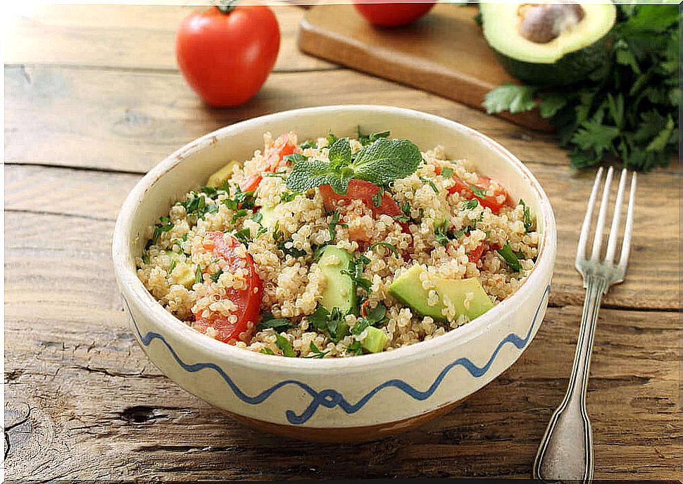 quinoa salad with avocado